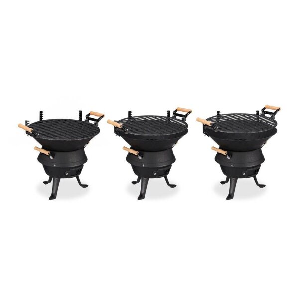 relaxdays Holzkohlegrill Grillfass 45,0 x 36,0 x 40,0 cm, 1 St.