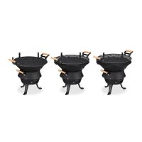 relaxdays Holzkohlegrill Grillfass 45,0 x 36,0 x 40,0 cm,...