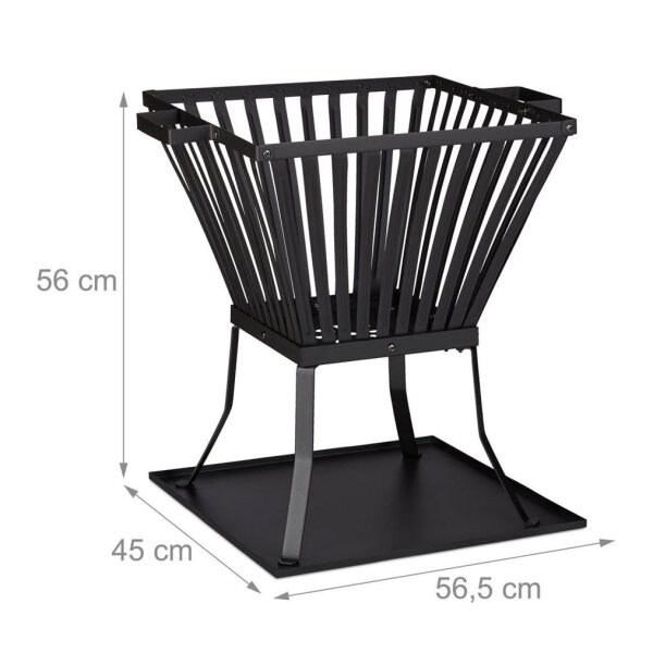 relaxdays Feuerkorb XL schwarz