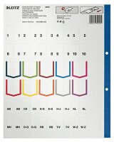LEITZ Ordnerregister DIN A4 Vollformat, Überbreite...