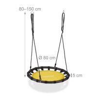 relaxdays Nestschaukel gelb 80,0 cm