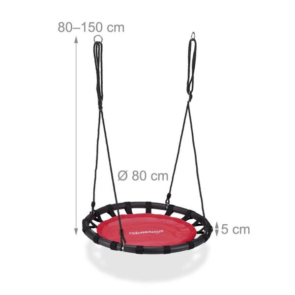 relaxdays Nestschaukel rot 80,0 cm