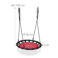 relaxdays Nestschaukel rot 80,0 cm