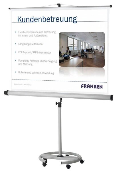 FRANKEN Stativleinwand MOBIL 1:1, 150 x 150 cm Projektionsfläche