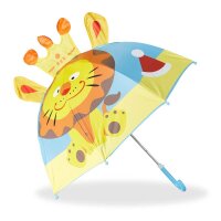 relaxdays Kinder-Regenschirm Löwe blau, 1 St.