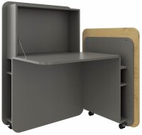 fm FLATup  Sekretär basalt/ wildeiche rechteckig,...