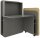 fm FLATup  Sekretär basalt/ wildeiche rechteckig, schwarz 107,0 x 41,5 - 91,0 cm