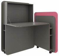 fm FLATup  Sekretär basalt/ rose rechteckig, schwarz...