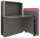 fm FLATup  Sekretär basalt/ rose rechteckig, schwarz 107,0 x 41,5 - 91,0 cm