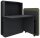 fm FLATup  Sekretär graphit/ dunkelgrün rechteckig, schwarz 107,0 x 41,5 - 91,0 cm