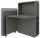 fm FLATup  Sekretär basalt/hellblau rechteckig, schwarz 107,0 x 41,5 - 91,0 cm