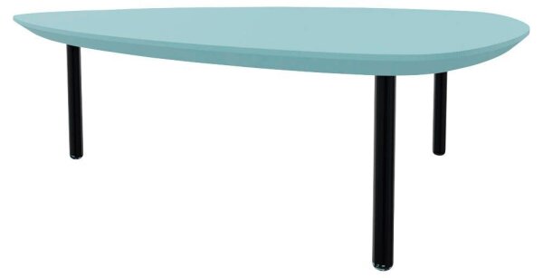 fm TRESTA Beistelltisch dreieckig abgerundet MDF-Platte pastellblau 98,0 x 91,0 x 31,0 cm, 1 St.