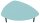 fm TRESTA Beistelltisch dreieckig abgerundet MDF-Platte pastellblau 98,0 x 91,0 x 31,0 cm, 1 St.