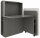 fm FLATup  Sekretär basalt/ diamantweiß rechteckig, schwarz 107,0 x 41,5 - 91,0 cm