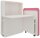 fm FLATup  Sekretär diamantweiß/ rose rechteckig, weiß 107,0 x 41,5 - 91,0 cm