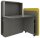 fm FLATup  Sekretär basalt/ gelb rechteckig, schwarz 107,0 x 41,5 - 91,0 cm