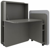 fm FLATup  Sekretär basalt/ hellblau rechteckig,...