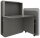 fm FLATup  Sekretär basalt/ hellblau rechteckig, schwarz 107,0 x 41,5 - 91,0 cm