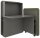 fm FLATup  Sekretär basalt/ dunkelgrün rechteckig, schwarz 107,0 x 41,5 - 91,0 cm