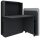 fm FLATup  Sekretär graphit/ hellblau rechteckig, schwarz 107,0 x 41,5 - 91,0 cm