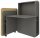 fm FLATup  Sekretär basalt/wildeiche rechteckig, schwarz 107,0 x 41,5 - 91,0 cm
