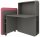 fm FLATup  Sekretär basalt/rose rechteckig, schwarz 107,0 x 41,5 - 91,0 cm