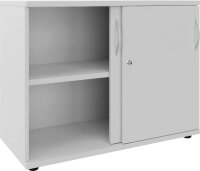 fm Schiebetürenschrank, 4260761570518 lichtgrau 1 Fachboden 100,0 x 44,2 x 76,3 cm