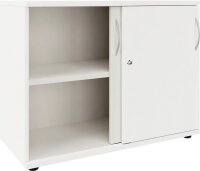 fm Schiebetürenschrank, 4260761570556 weiß 1 Fachboden 100,0 x 44,2 x 76,3 cm