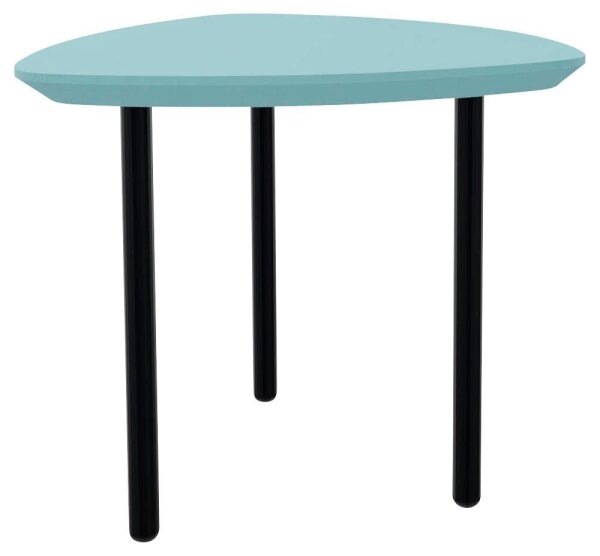 fm TRESTA Beistelltisch dreieckig abgerundet MDF-Platte pastellblau 55,0 x 51,0 x 46,0 cm, 1 St.