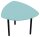 fm TRESTA Beistelltisch dreieckig abgerundet MDF-Platte pastellblau 55,0 x 51,0 x 46,0 cm, 1 St.