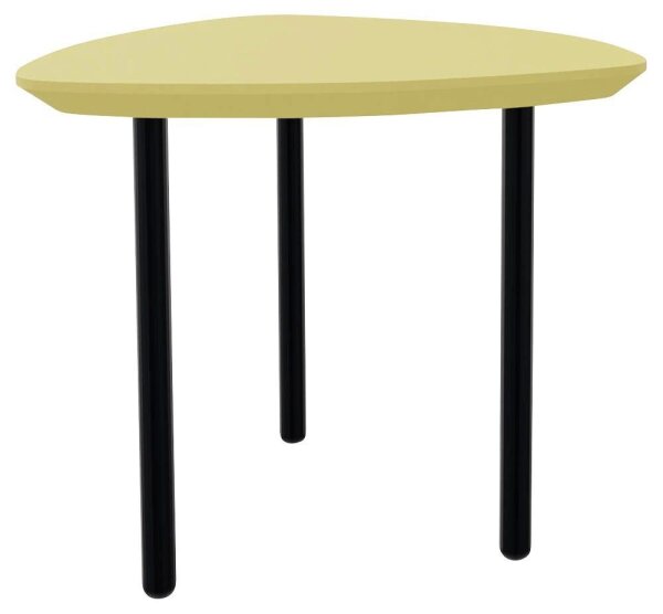 fm TRESTA Beistelltisch dreieckig abgerundet MDF-Platte ginstergelb 55,0 x 51,0 x 46,0 cm, 1 St.