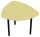 fm TRESTA Beistelltisch dreieckig abgerundet MDF-Platte ginstergelb 55,0 x 51,0 x 46,0 cm, 1 St.