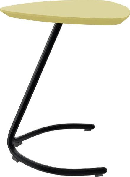 fm TRESTA Beistelltisch dreieckig abgerundet MDF-Platte ginstergelb 55,0 x 50,0 x 69,5 cm, 1 St.