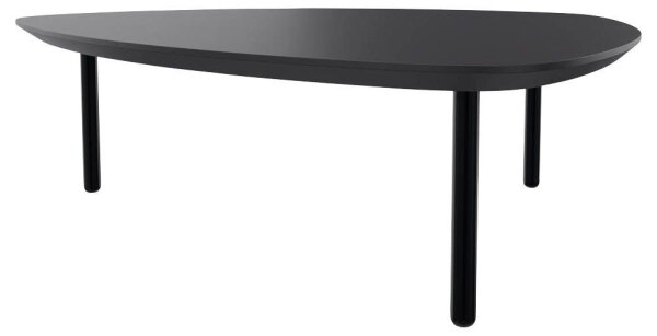 fm TRESTA Beistelltisch dreieckig abgerundet MDF-Platte schwarz 98,0 x 91,0 x 31,0 cm, 1 St.