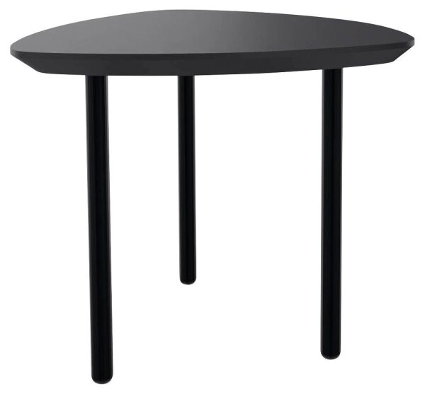 fm TRESTA Beistelltisch dreieckig abgerundet MDF-Platte schwarz 55,0 x 51,0 x 46,0 cm, 1 St.
