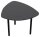 fm TRESTA Beistelltisch dreieckig abgerundet MDF-Platte schwarz 55,0 x 51,0 x 46,0 cm, 1 St.