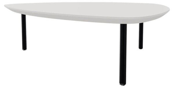 fm TRESTA Beistelltisch dreieckig abgerundet MDF-Platte weiß 98,0 x 91,0 x 31,0 cm, 1 St.