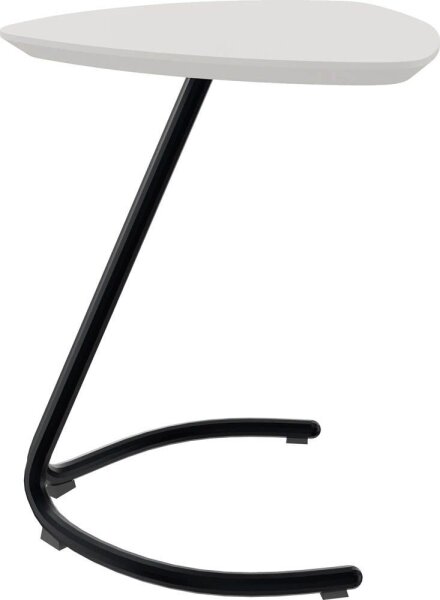 fm TRESTA Beistelltisch dreieckig abgerundet MDF-Platte weiß 55,0 x 50,0 x 69,5 cm, 1 St.