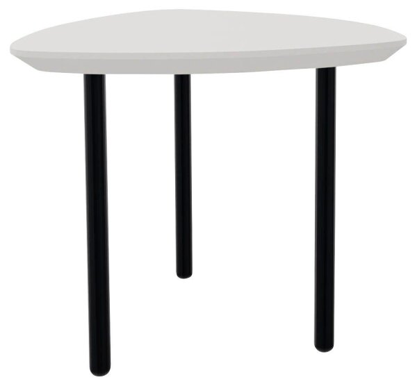 fm TRESTA Beistelltisch dreieckig abgerundet MDF-Platte weiß 55,0 x 51,0 x 46,0 cm, 1 St.