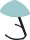 fm TRESTA Beistelltisch dreieckig abgerundet MDF-Platte pastellblau 55,0 x 50,0 x 69,5 cm, 1 St.