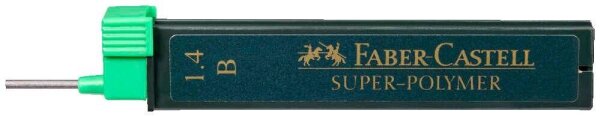 FABER-CASTELL SUPER-POLYMER Feinminen-Bleistiftminen schwarz B 1,4 mm, 6 St.