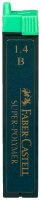 FABER-CASTELL SUPER-POLYMER Feinminen-Bleistiftminen schwarz B 1,4 mm, 6 St.