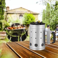 relaxdays Anzündkamin silber 16,0 cm