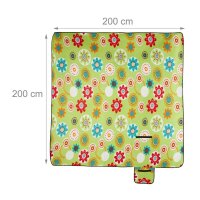 relaxdays Picknickdecke isoliert mehrfarbig 200,0 x 200,0 cm  ( 10025977_0 )