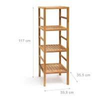 relaxdays Badregal braun 35,5 x 35,5 x 117,0 cm