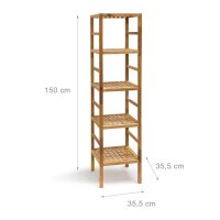 relaxdays Badregal braun 35,5 x 35,5 x 150,0 cm