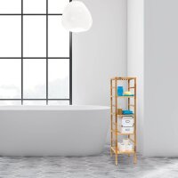 relaxdays Badregal braun 35,5 x 35,5 x 150,0 cm