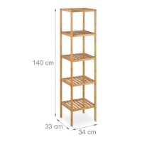 relaxdays Badregal braun 34,0 x 33,0 x 140,0 cm