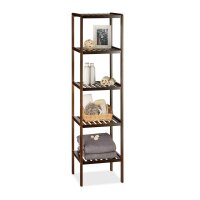 relaxdays Badregal dunkelbraun 34,5 x 33,0 x 139,5 cm