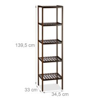 relaxdays Badregal dunkelbraun 34,5 x 33,0 x 139,5 cm
